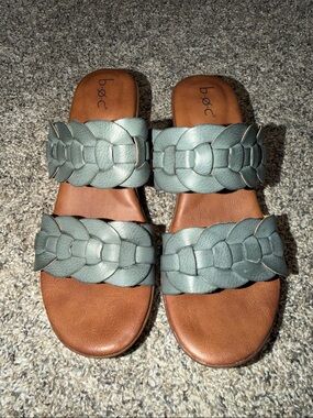 b.o.c. Braided Double-Strap Slide Sandals in Sage, 7